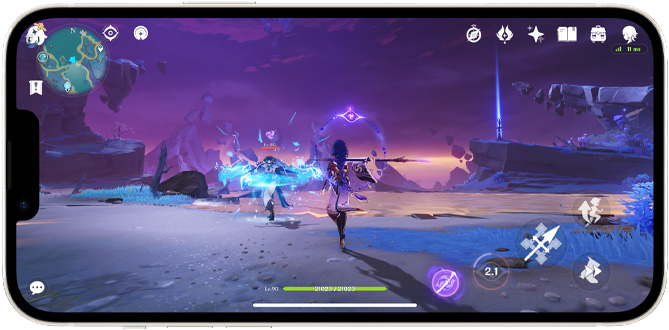 iPhone gaming screen