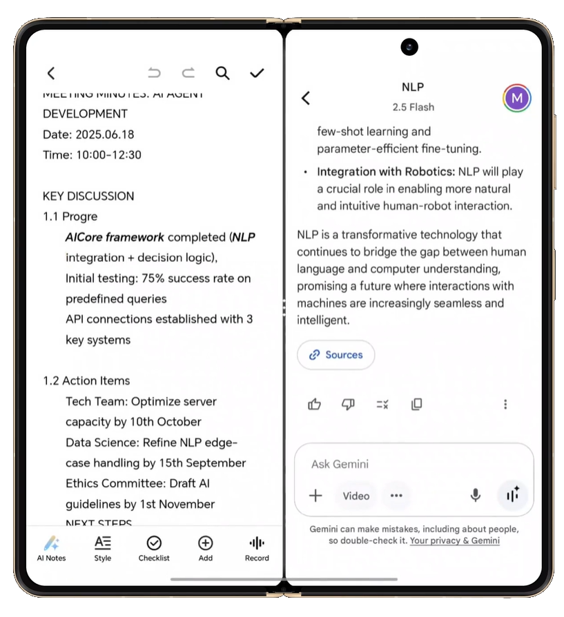 Telefon sa otvorenom Gemini aplikacijom